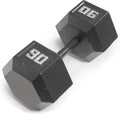 90 lb Metal Dumbbell, Black Non-Slip Strength Training Weight for Home Gym