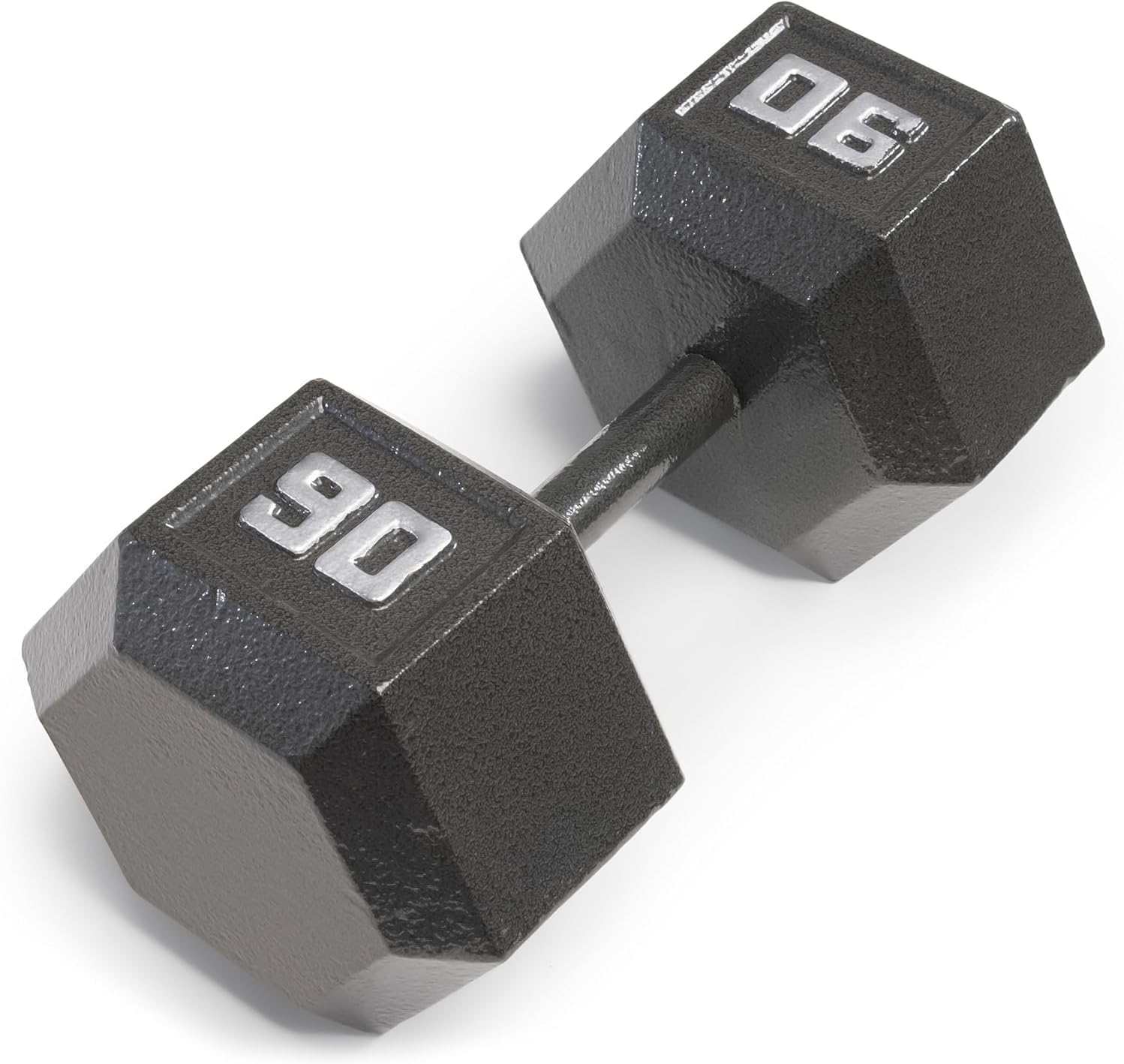 90 lb Metal Dumbbell, Black Non-Slip Strength Training Weight for Home Gym