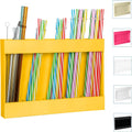 RBACTYES Yellow Acrylic Straw Holder, Adhesive Cabinet Door Organizer
